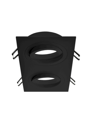 Aro redondo basculante duplo negro – GU10